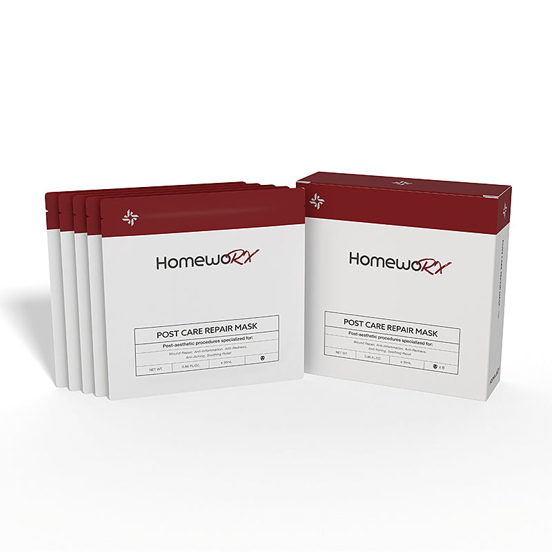 HomewoRX  Post-Procedure Skin Care Repair Mask 8 Sheets/Box Perfect for Wound repair, Anti-inflammatory, Anti-redness, Anti-aging, and Soothing care.